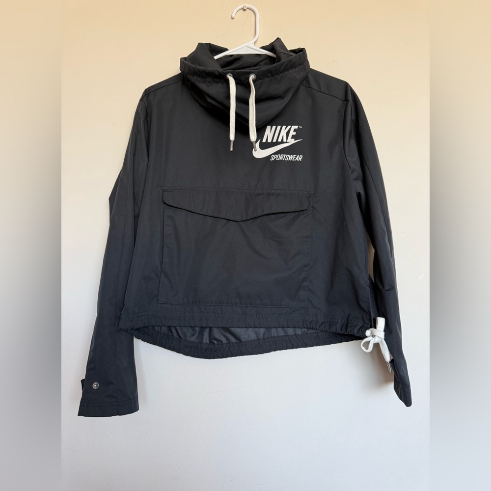 Nike Sportswear Archive Women's Pullover Anorak Bomber Jacket Black XS - Picture 2 of 6